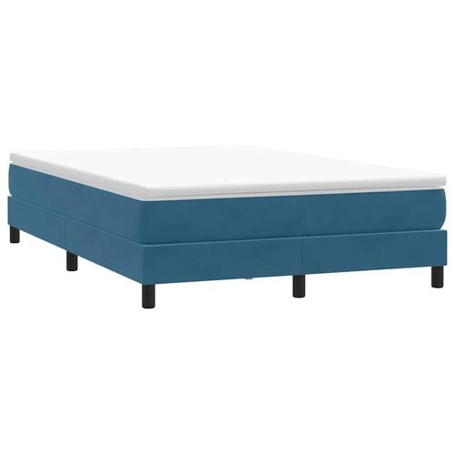 Kontinentalseng med madras 160x210 cm fløjl mørkeblå