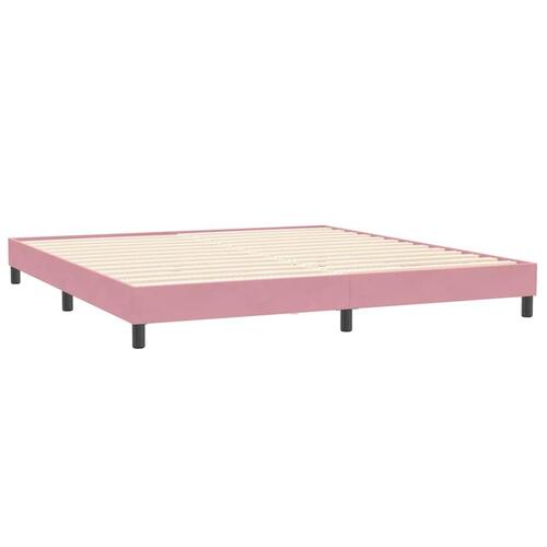 Kontinentalseng uden madras 200x210 cm fløjl lyserød