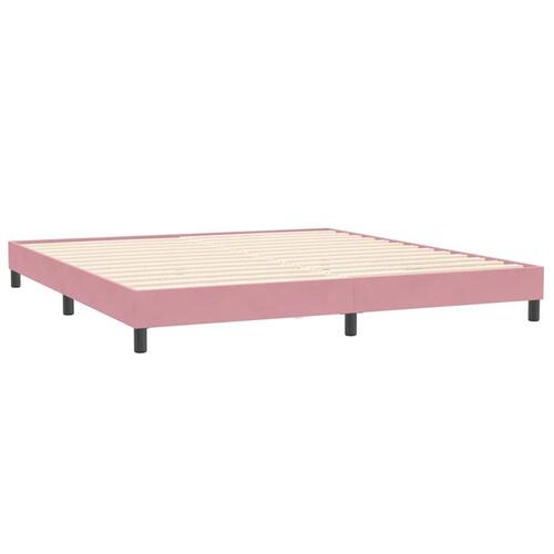 Kontinentalseng uden madras 200x210 cm fløjl lyserød