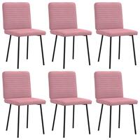 Spisebordsstole 6 stk. velour lyserød