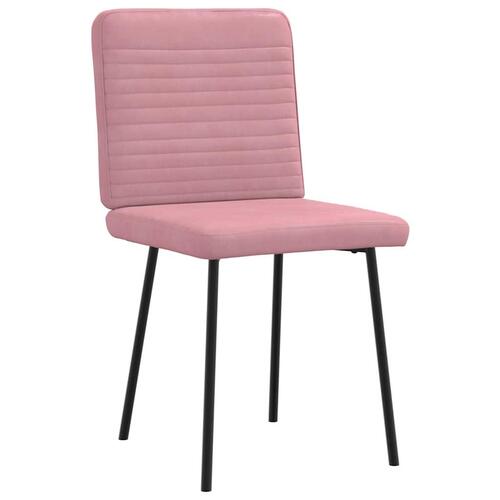 Spisebordsstole 6 stk. velour lyserød