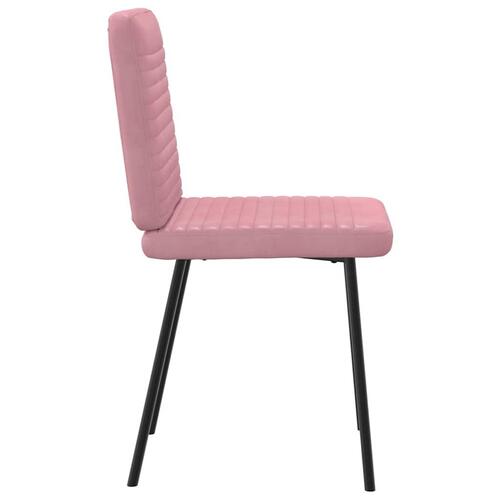 Spisebordsstole 6 stk. velour lyserød