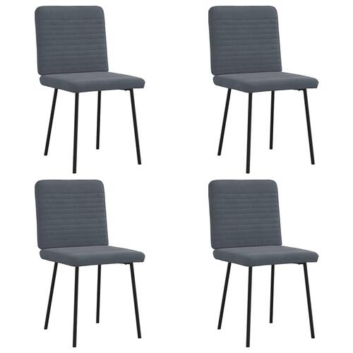 Spisebordsstole 4 stk. velour mørkegrå
