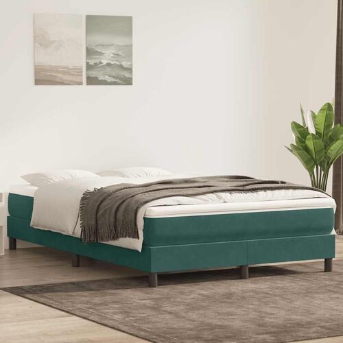Kontinentalseng uden madras 160x220 cm fløjl mørkegrøn