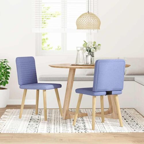 Spisebordsstole 2 stk. Jeans blåt stof