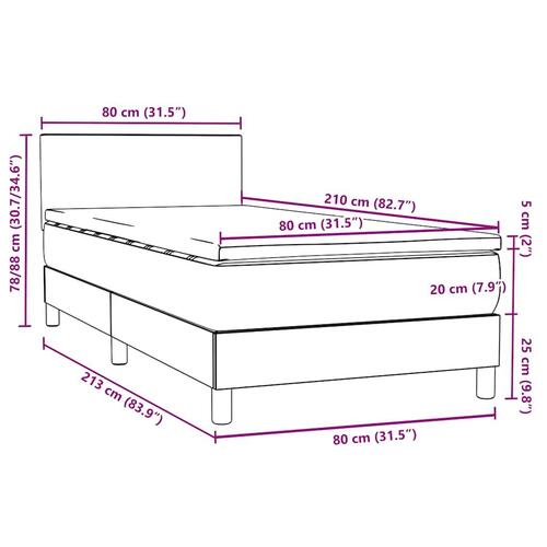 Kontinentalseng med madras lyserød 80x210 cm fløjl
