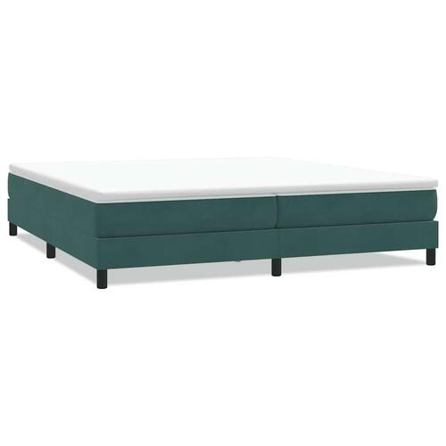 Kontinentalseng uden madras 200x210 cm fløjl mørkegrøn