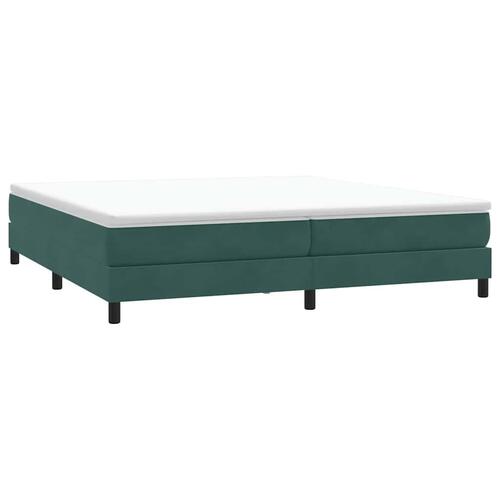 Kontinentalseng uden madras 200x210 cm fløjl mørkegrøn
