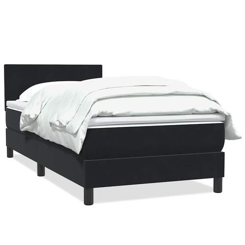 Kontinentalseng med madras 90x210 cm fløjl sort