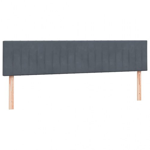 Kontinentalseng med madras 200x210 cm fløjl mørkegrå