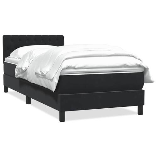 Kontinentalseng med madras 90x210 cm fløjl sort