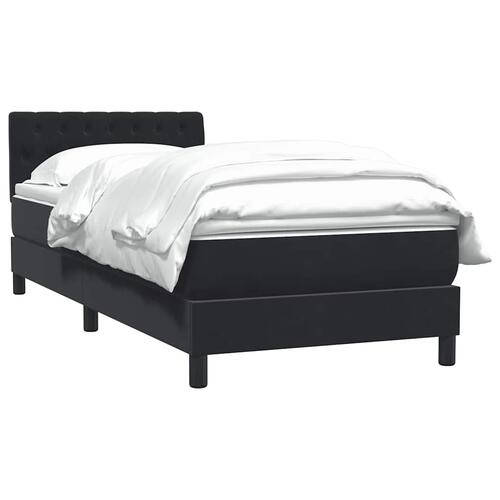 Kontinentalseng med madras 90x210 cm fløjl sort