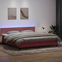 Kontinentalseng med madras 200x210 cm fløjl lyserød