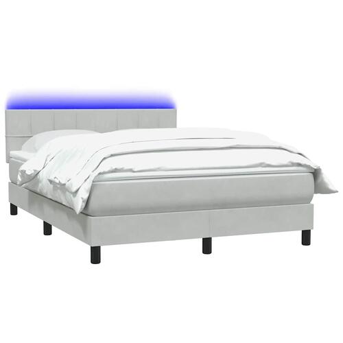 Kontinentalseng med madras 140x210 cm fløjl lysegrå