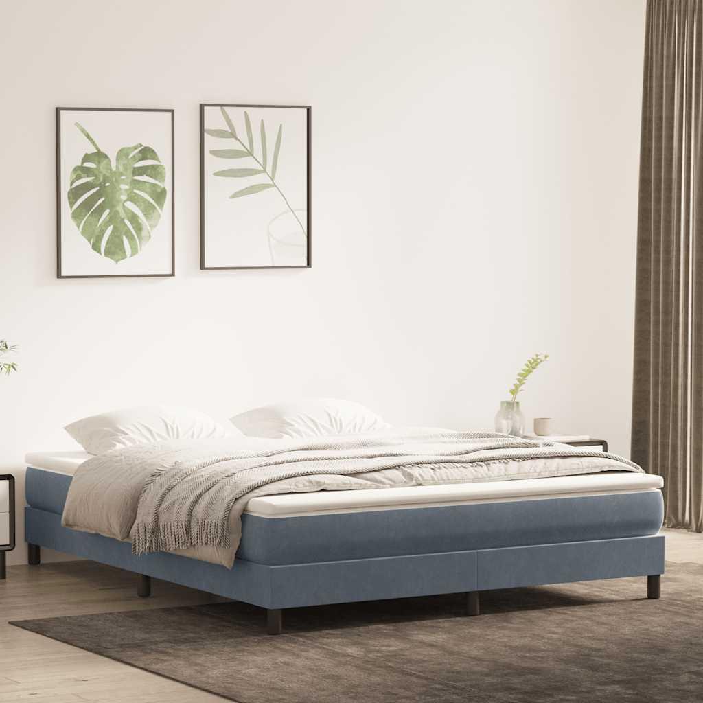 Kontinentalseng uden madras 180x220 cm fløjl mørkegrå