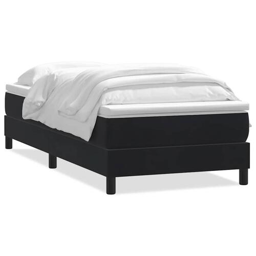Kontinentalseng med madras sort 80x220 cm fløjl