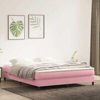 Kontinentalseng uden madras 180x220 cm fløjl lyserød