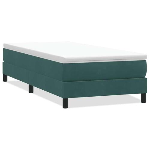 Kontinentalseng uden madras 90x220 cm fløjl mørkegrøn