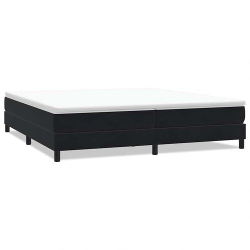 Kontinentalseng uden madras 200 × 210 cm - fløjl, sort