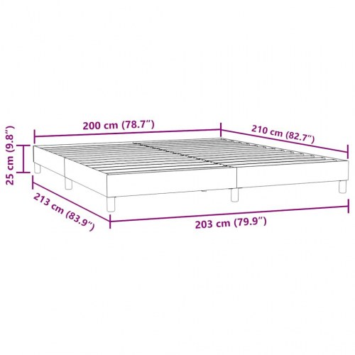Kontinentalseng uden madras 200 × 210 cm - fløjl, sort