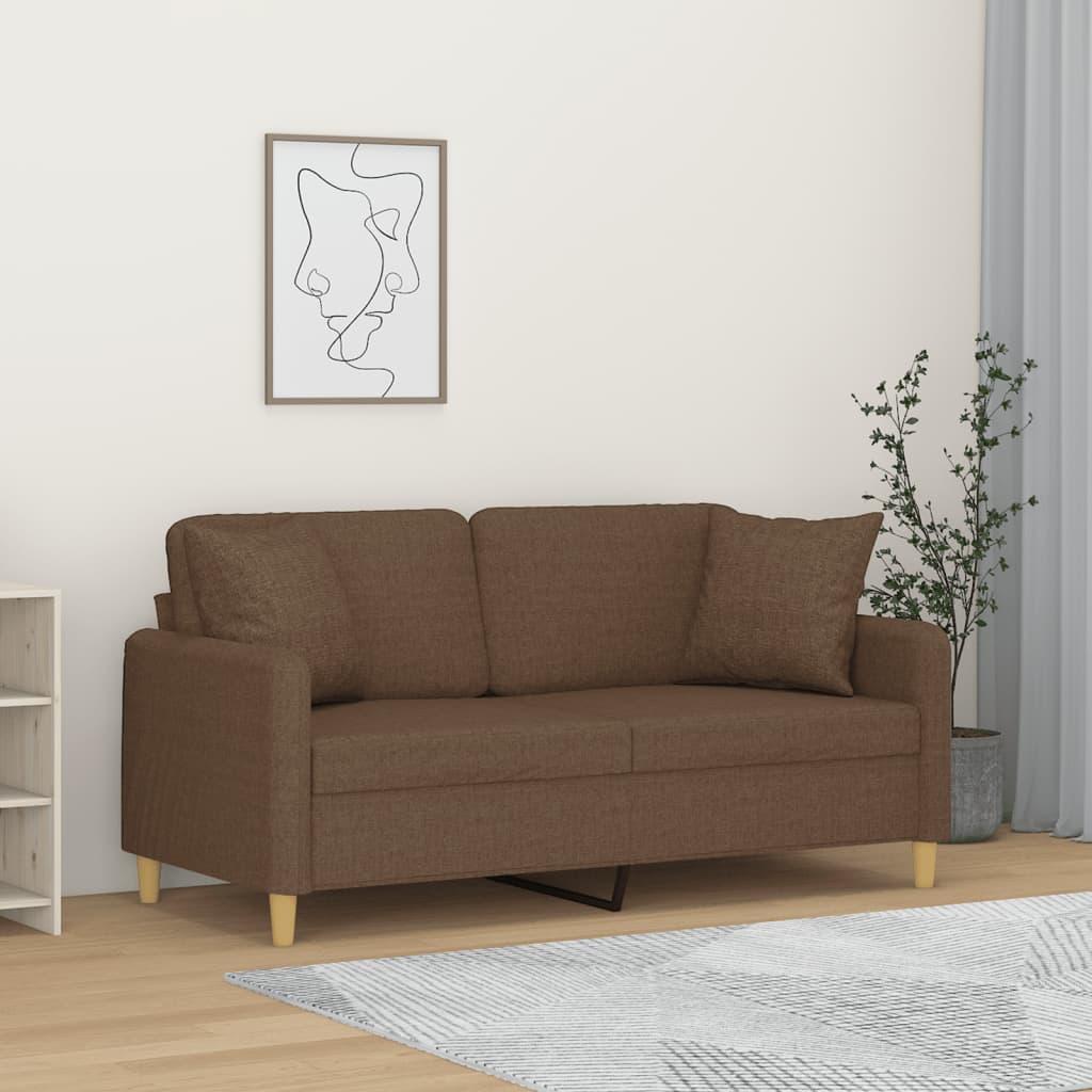 3-Personers Sofa Med Pyntepuder Stof - 140 cm / Brun