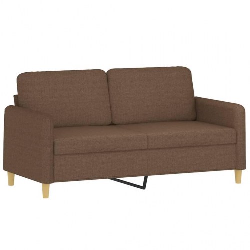 2-personers sofa med pyntepuder 140 cm - stof, brun