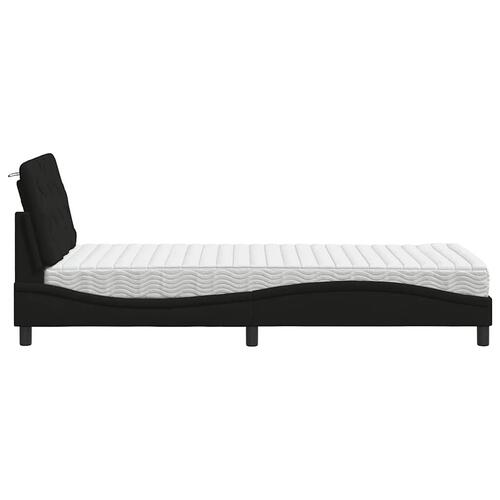 Seng med madras 90x190 cm stof sort