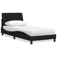 Seng med madras 80x200 cm stof sort