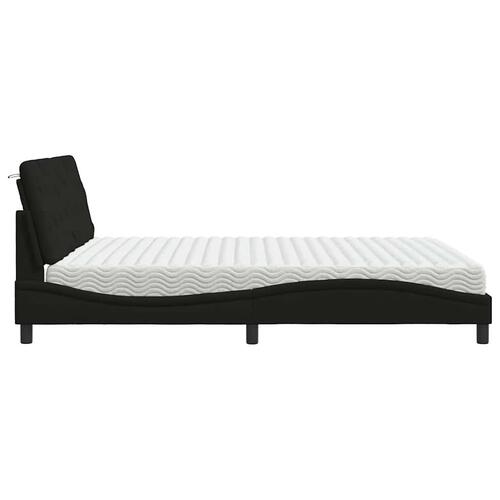 Seng med madras 180x200 cm stof sort