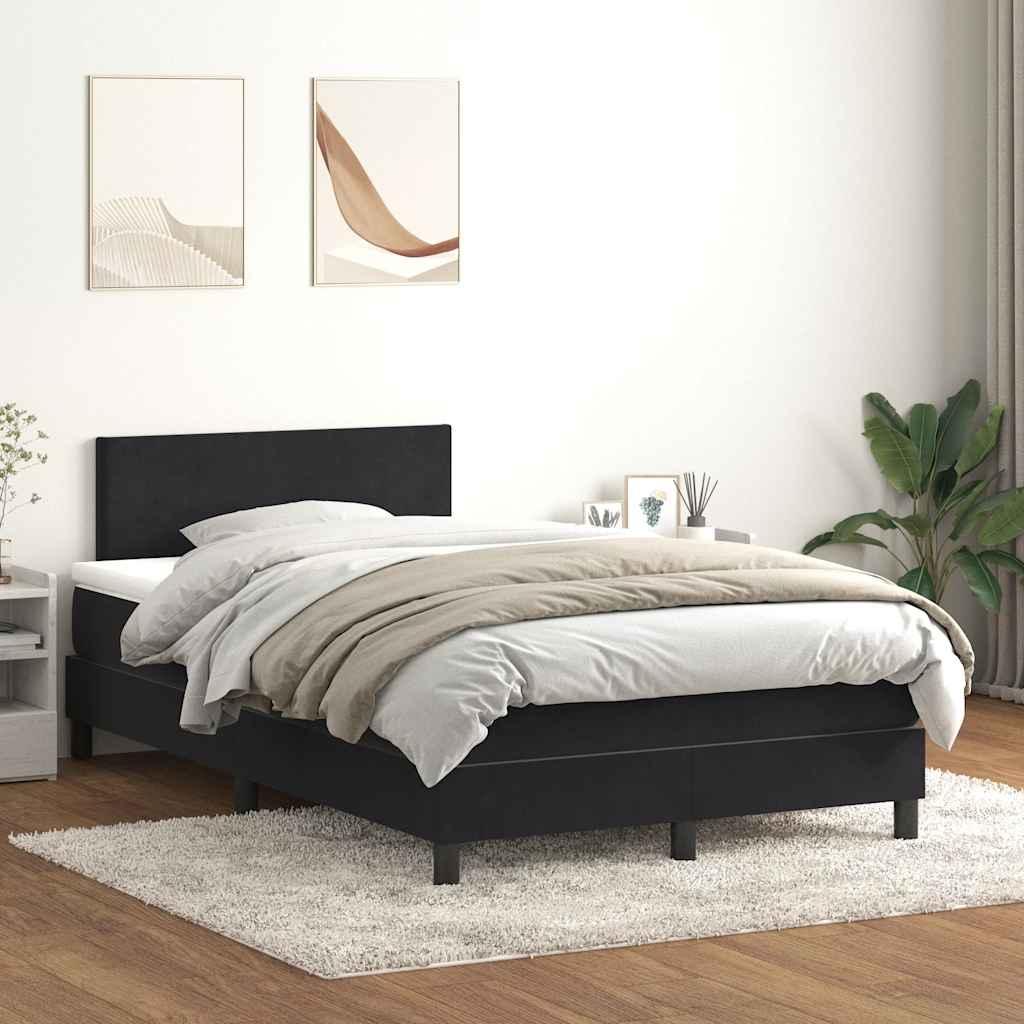 Kontinentalseng med madras 120x210 cm fløjl sort