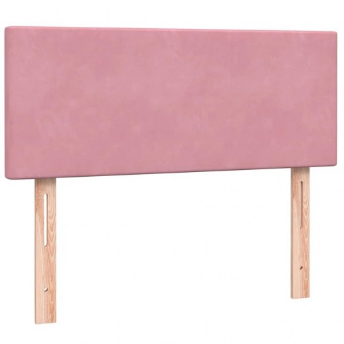 Kontinentalseng med madras 120×220 cm - velour, lyserød