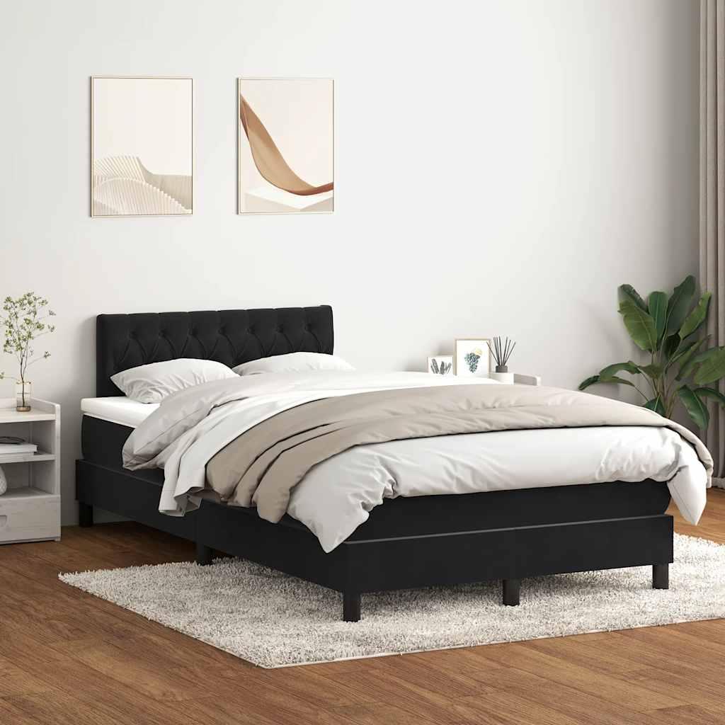 Kontinentalseng med madras 120x210 cm fløjl sort
