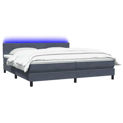 Kontinentalseng med madras 200x210 cm fløjl mørkegrå