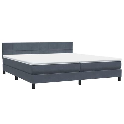 Kontinentalseng med madras 200x210 cm fløjl mørkegrå