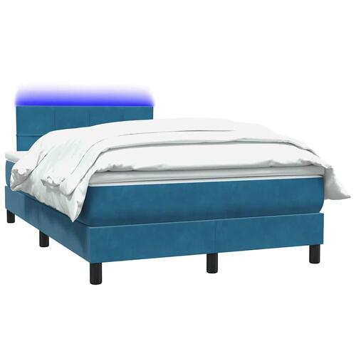 Kontinentalseng med madras 120x210 cm fløjl mørkeblå