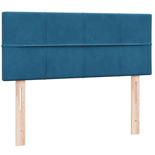 Kontinentalseng med madras 120x210 cm fløjl mørkeblå