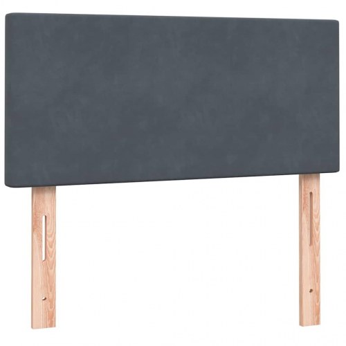 Kontinentalseng med pocketmadras i fløjl - mørkegrå 80 × 210 cm