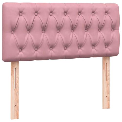 Kontinentalseng med madras lyserød 80x210 cm fløjl