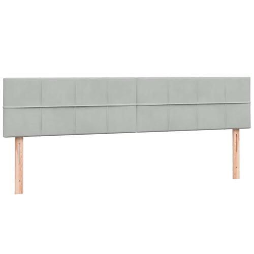 Kontinentalseng med madras 180x220 cm fløjl lysegrå