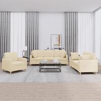 3 personers sofa med puder stof cremefarvet