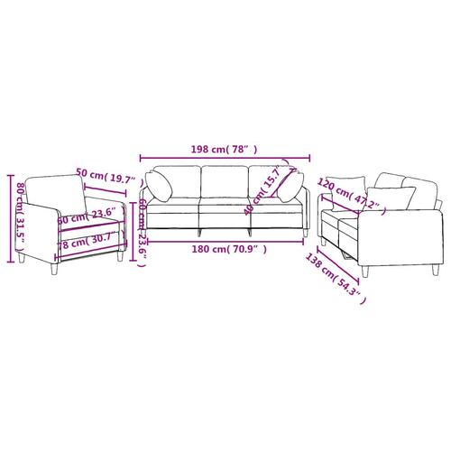 3 personers sofa med puder stof cremefarvet