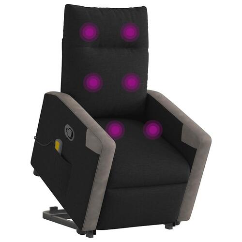 Løftestol med massage stof sort