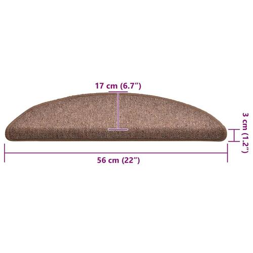 Trappemåtter 30 stk. 56x17x3 cm brun