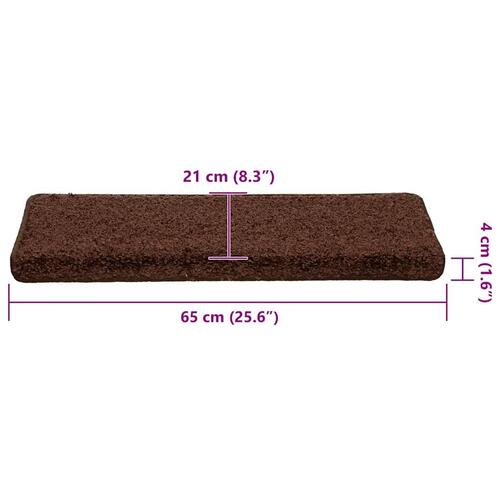 Trappemåtter 30 stk. 65x21x4 cm brun