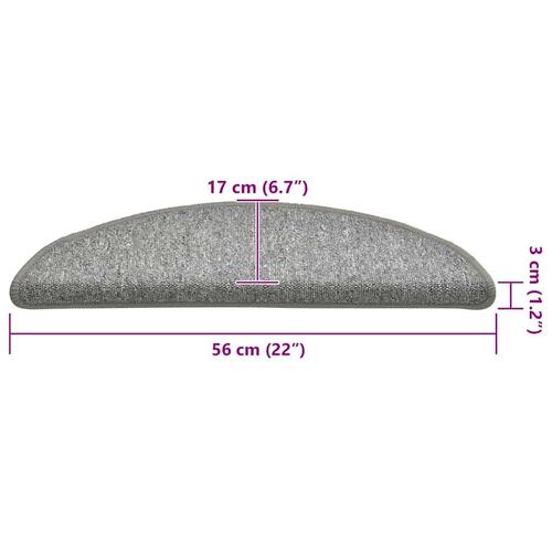 Trappemåtter 30 stk. 56x17x3 cm lysegrå