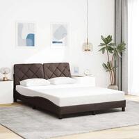 Sengeramme uden madras Mørkebrun 120x200 cm Stof