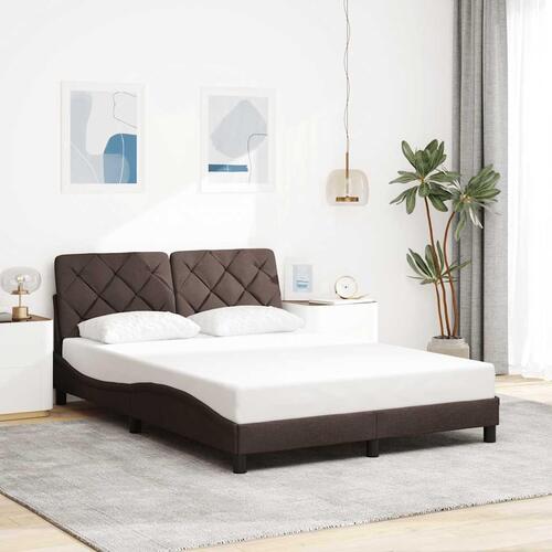 Sengeramme uden madras Mørkebrun 120x200 cm Stof