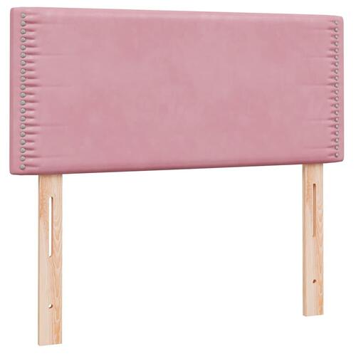 Kontinentalseng med madras lyserød 80x210 cm fløjl