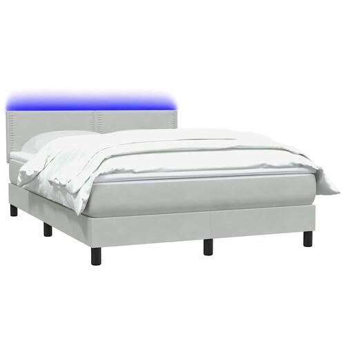 Kontinentalseng med madras 140x210 cm fløjl lysegrå