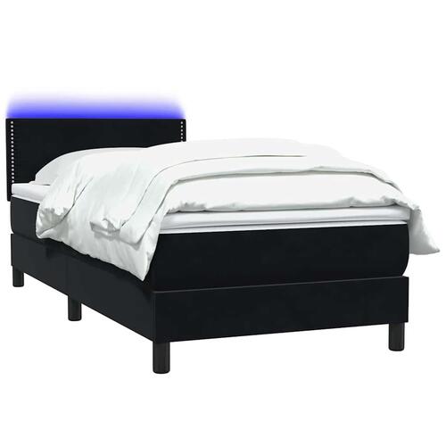 Kontinentalseng med madras 90x220 cm fløjl sort